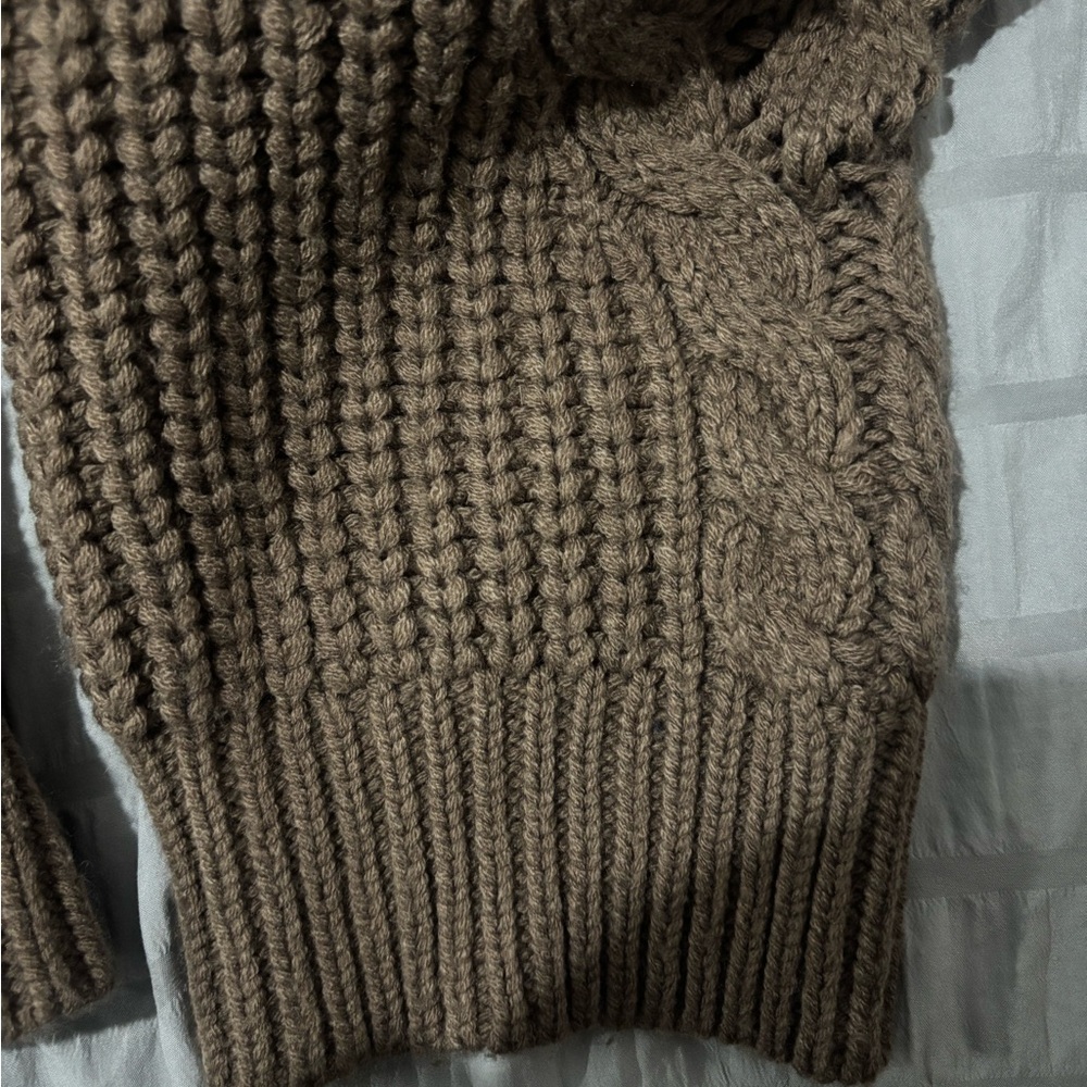 Dynamite Brown Cable Knit Sweater - Picture 3 of 4